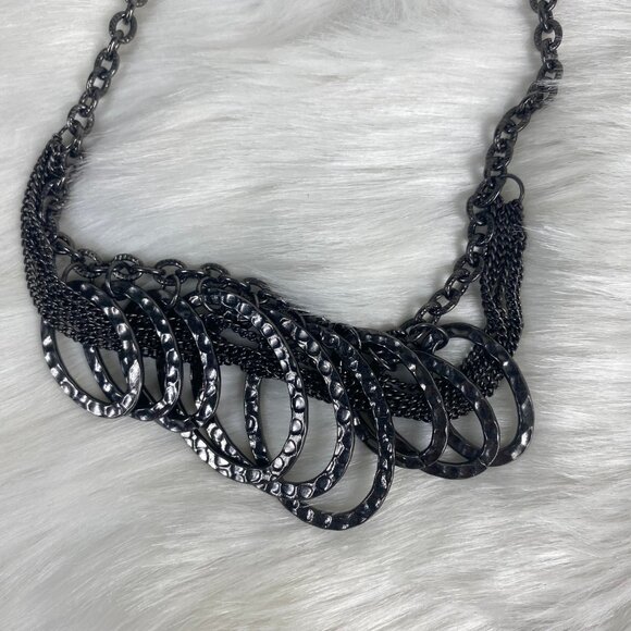 Gray Gun Metal Chain Link Necklace 16-19.5" - Picture 4 of 5